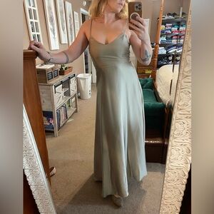 Elegant Sage Green Maxi Dress